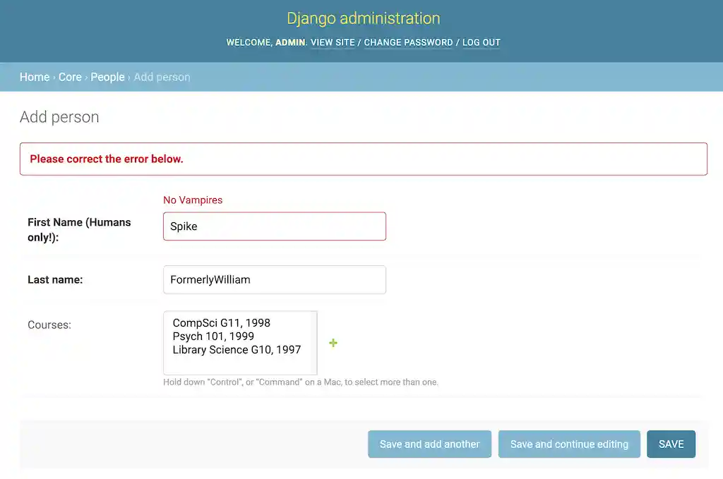 Extra Validation By Modifying the ModelForm
