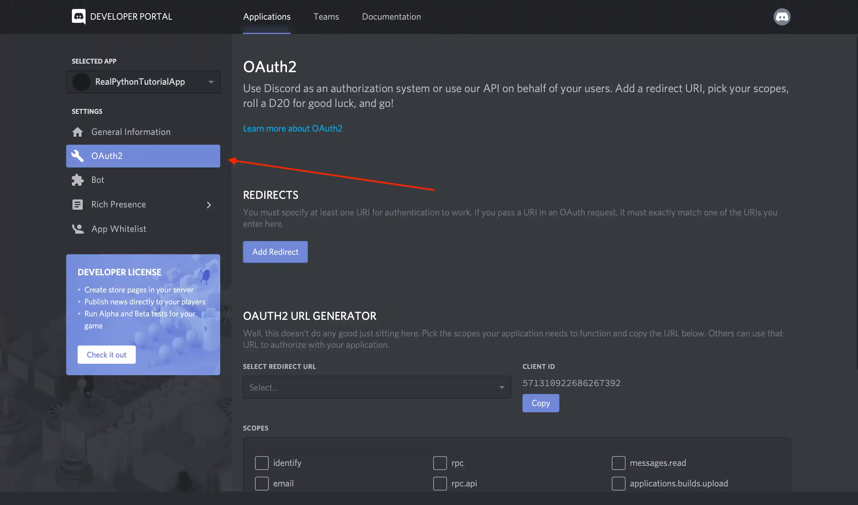 Discord: Application OAuth2