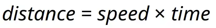 Calculating distance based on speed and time.