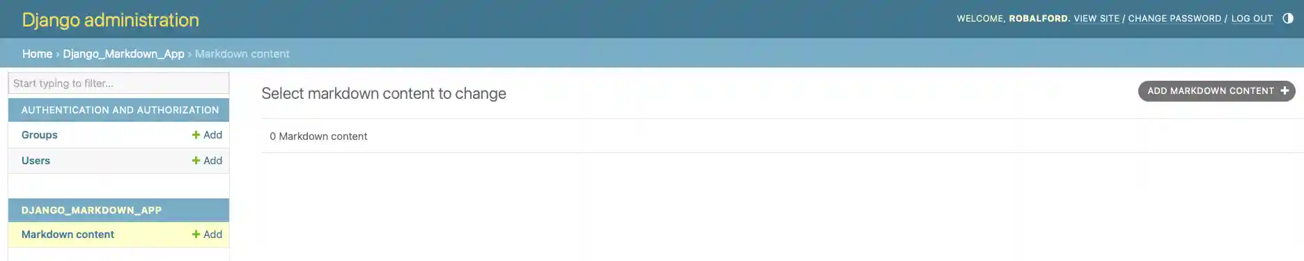 Django Admin Add New Content