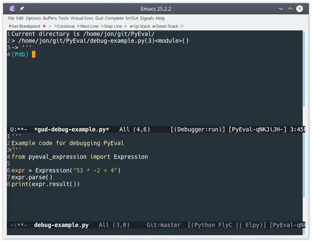 Starting the Python debugger (pdb) in Emacs