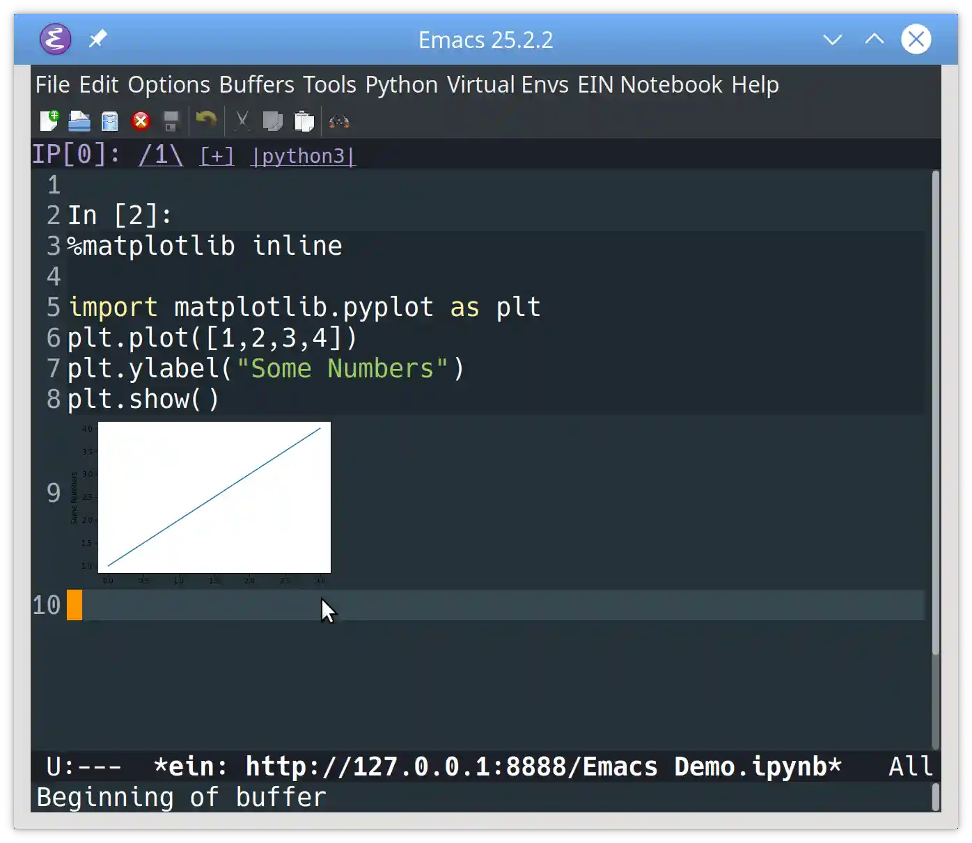 Opening an existing Jupyter notebook in Emacs using ein