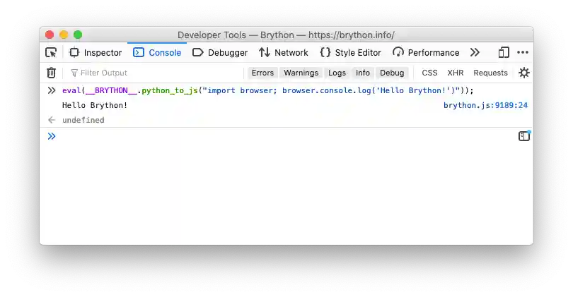 Eval Python to JavaScript