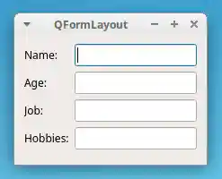 PyQt QFormLayout example