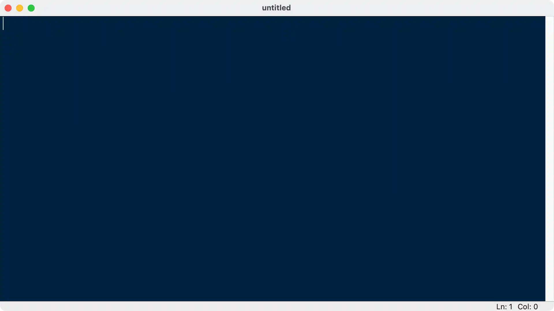 shows the blank file after opening a new file for editing in IDLE