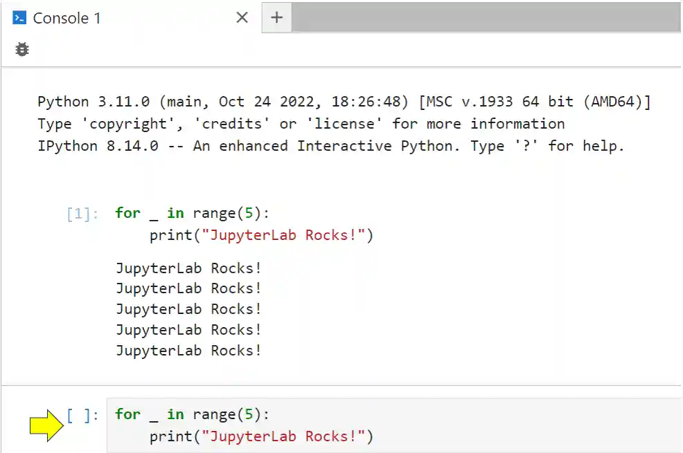 jupyterlab console output