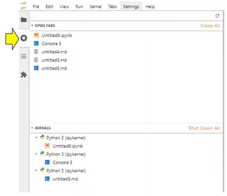 looking at the running kernels