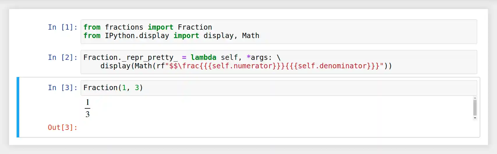LaTeX Fraction In a Jupyter Notebook