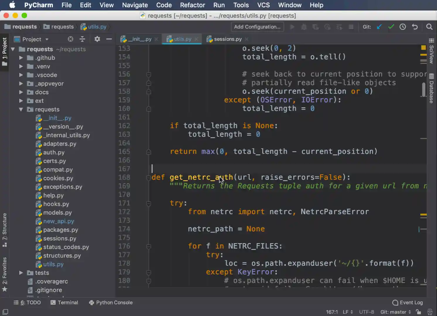 Finding usages in PyCharm
