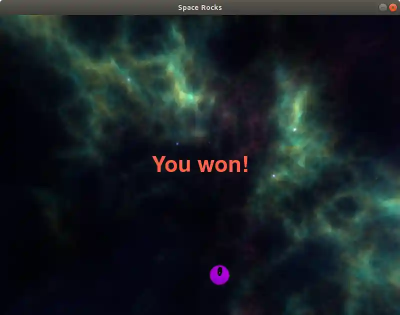 Game message: You won!