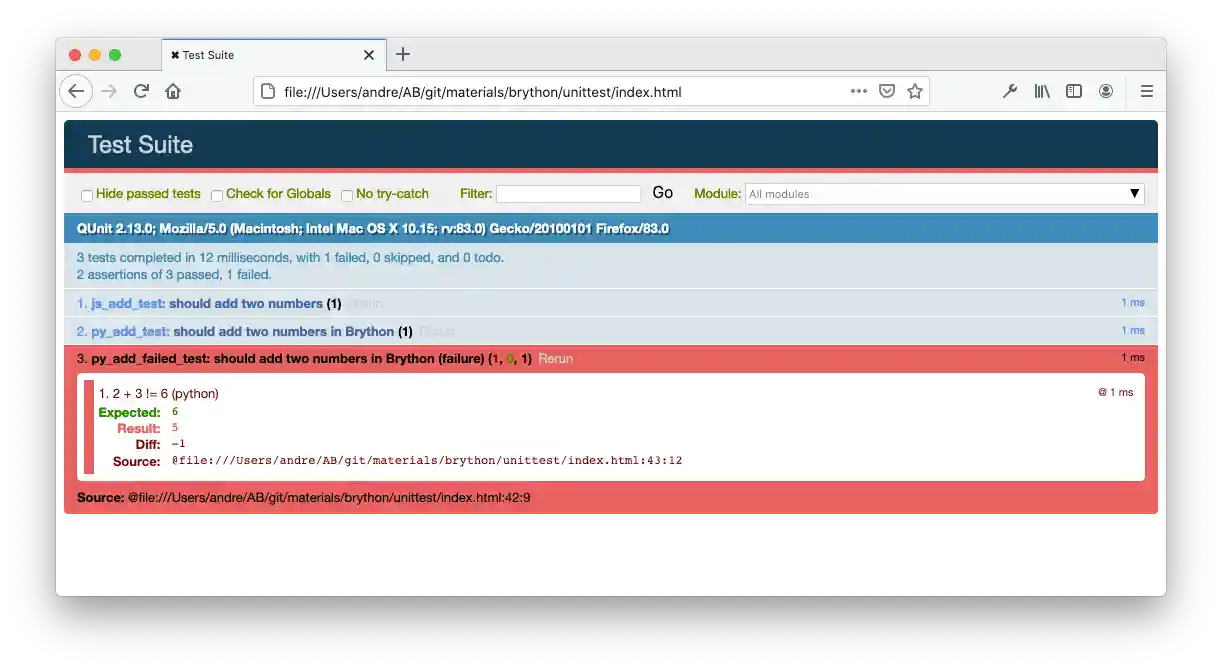 QUnit HTML Test Suite