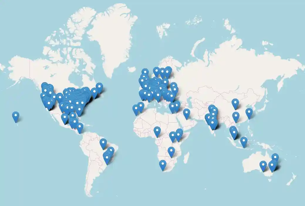 Real Python Members Map