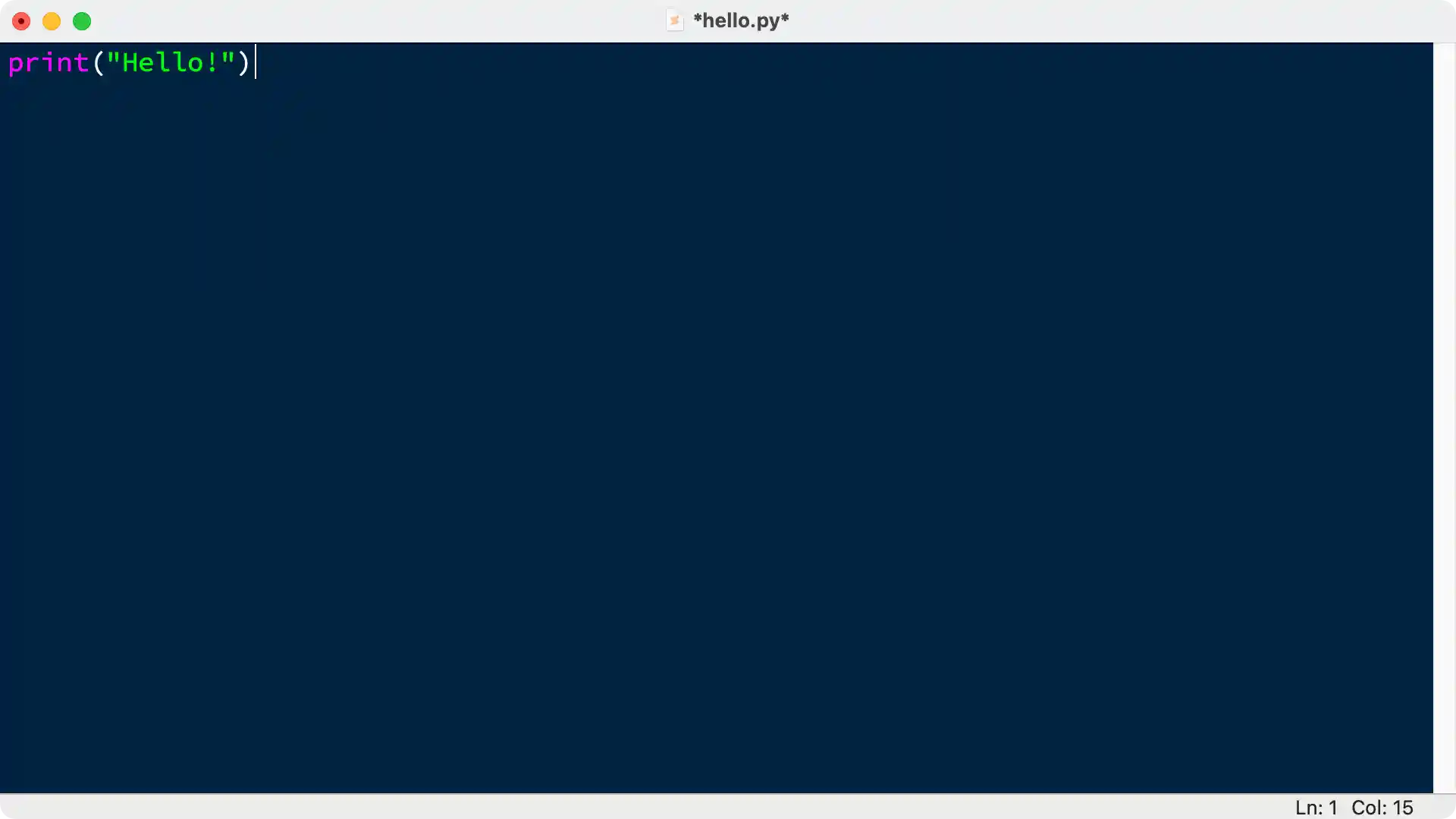 shows what an unsaved file looks like in the idle editor