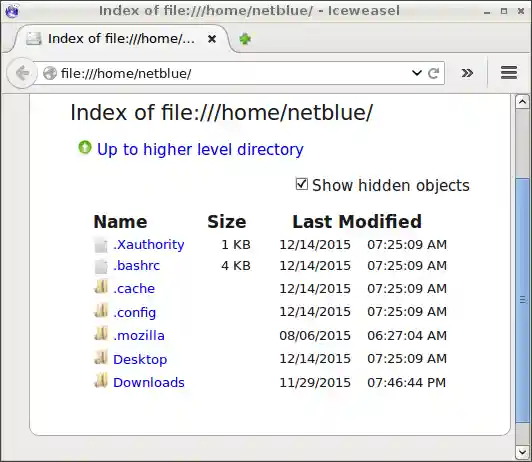 Whitelisted home directory in Mozilla Firefox
