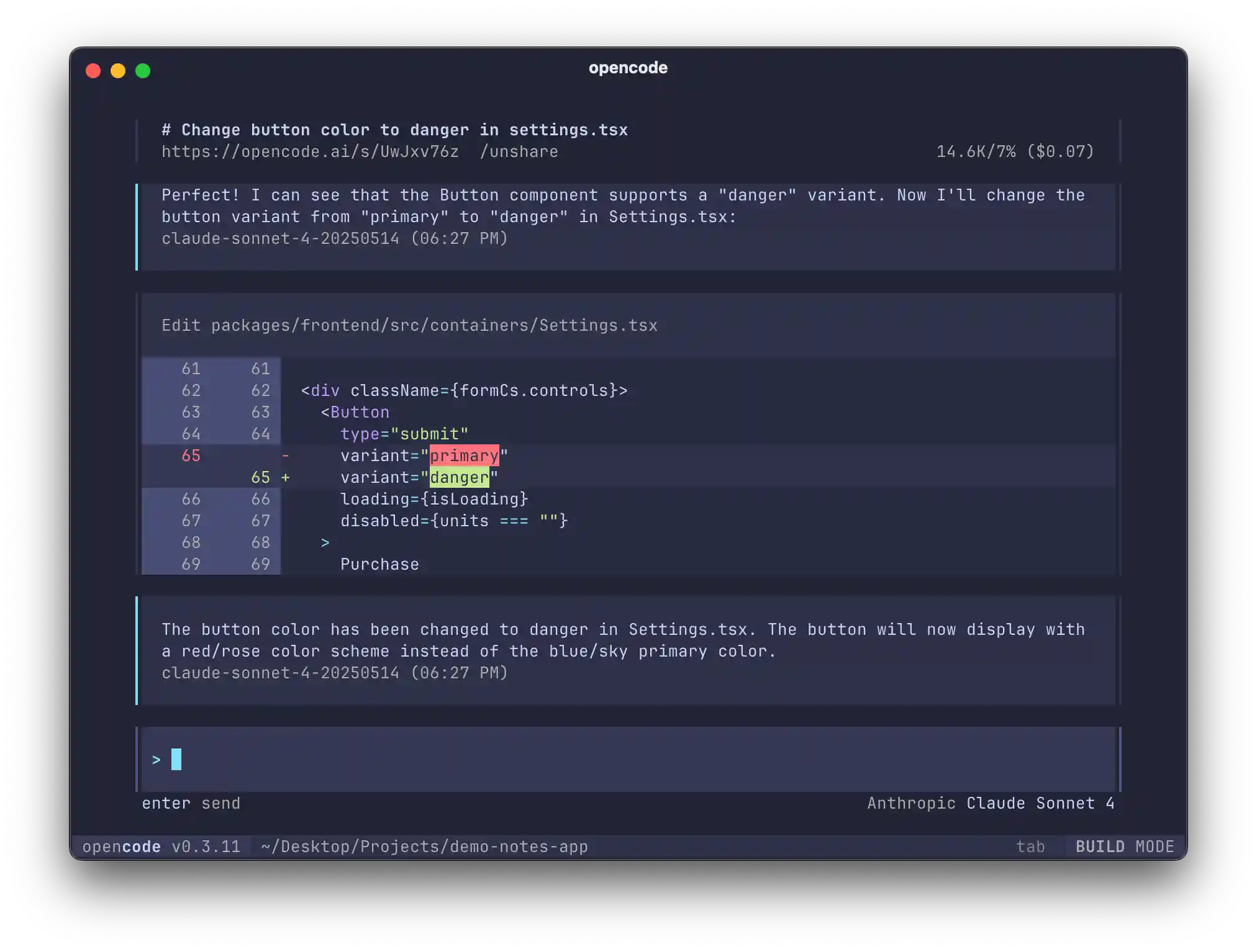 ollamacode Terminal UI