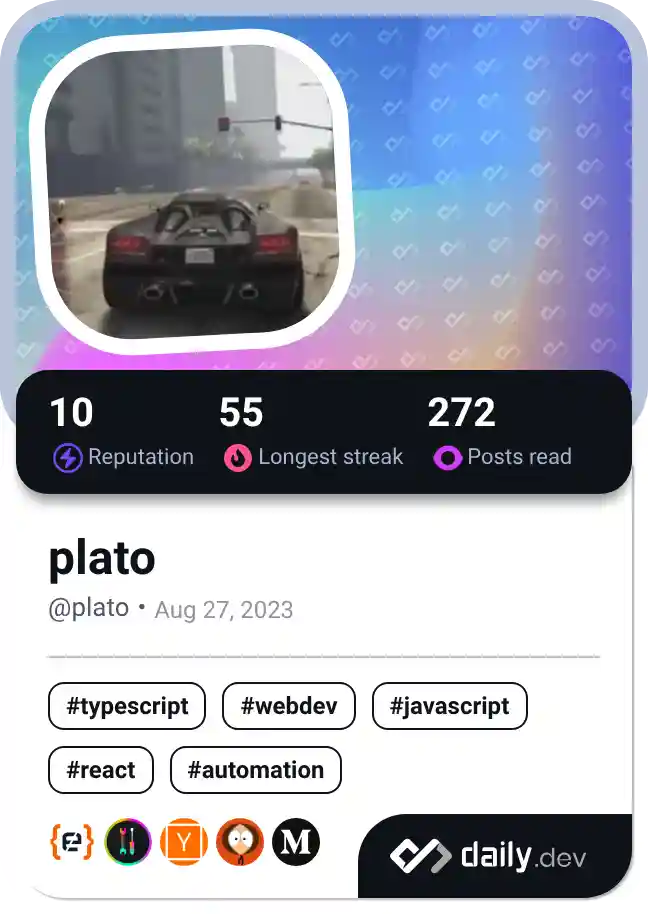 Plato's Dev Card