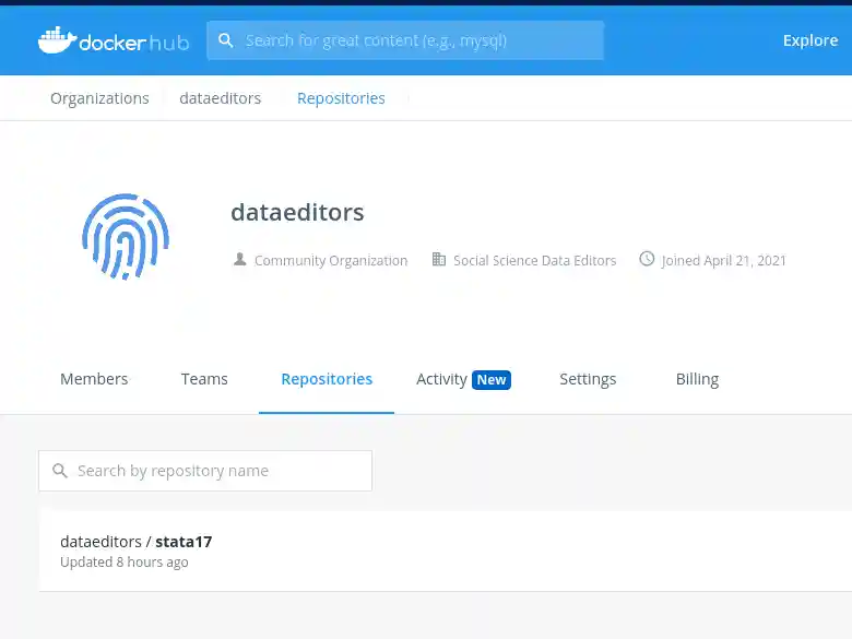 Screenshot of repository for dataeditors