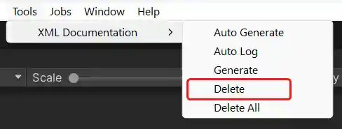 generate xml documentation menu