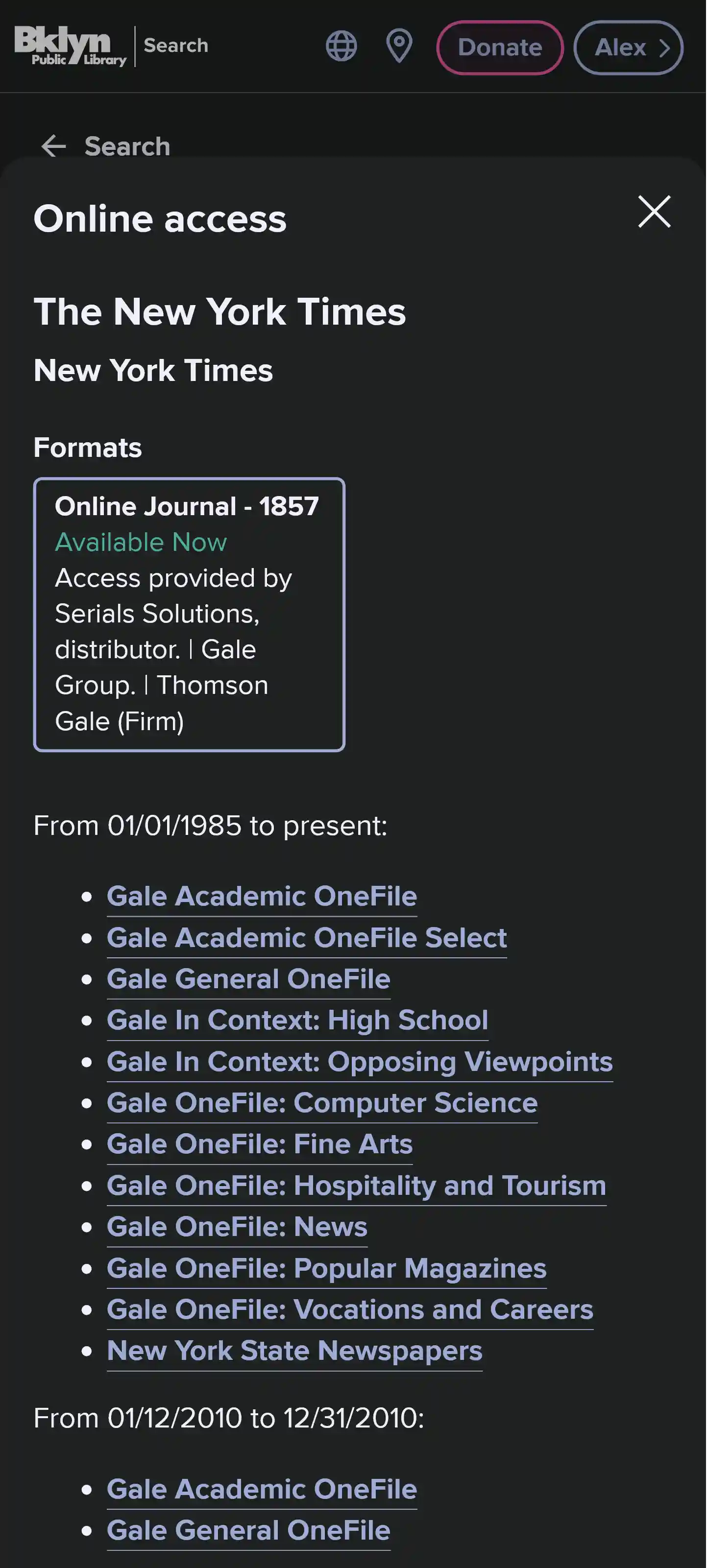 Online Resources List