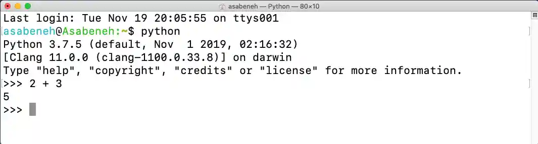 Python script on Python shell
