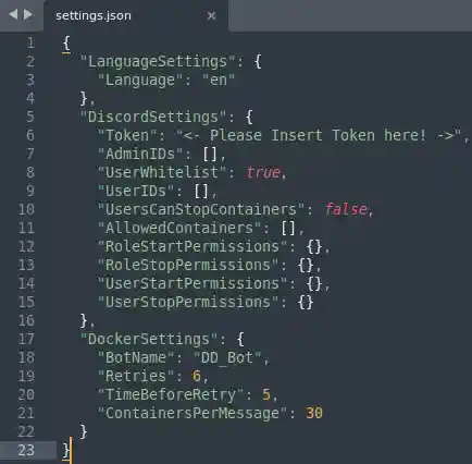 Structured Settings File