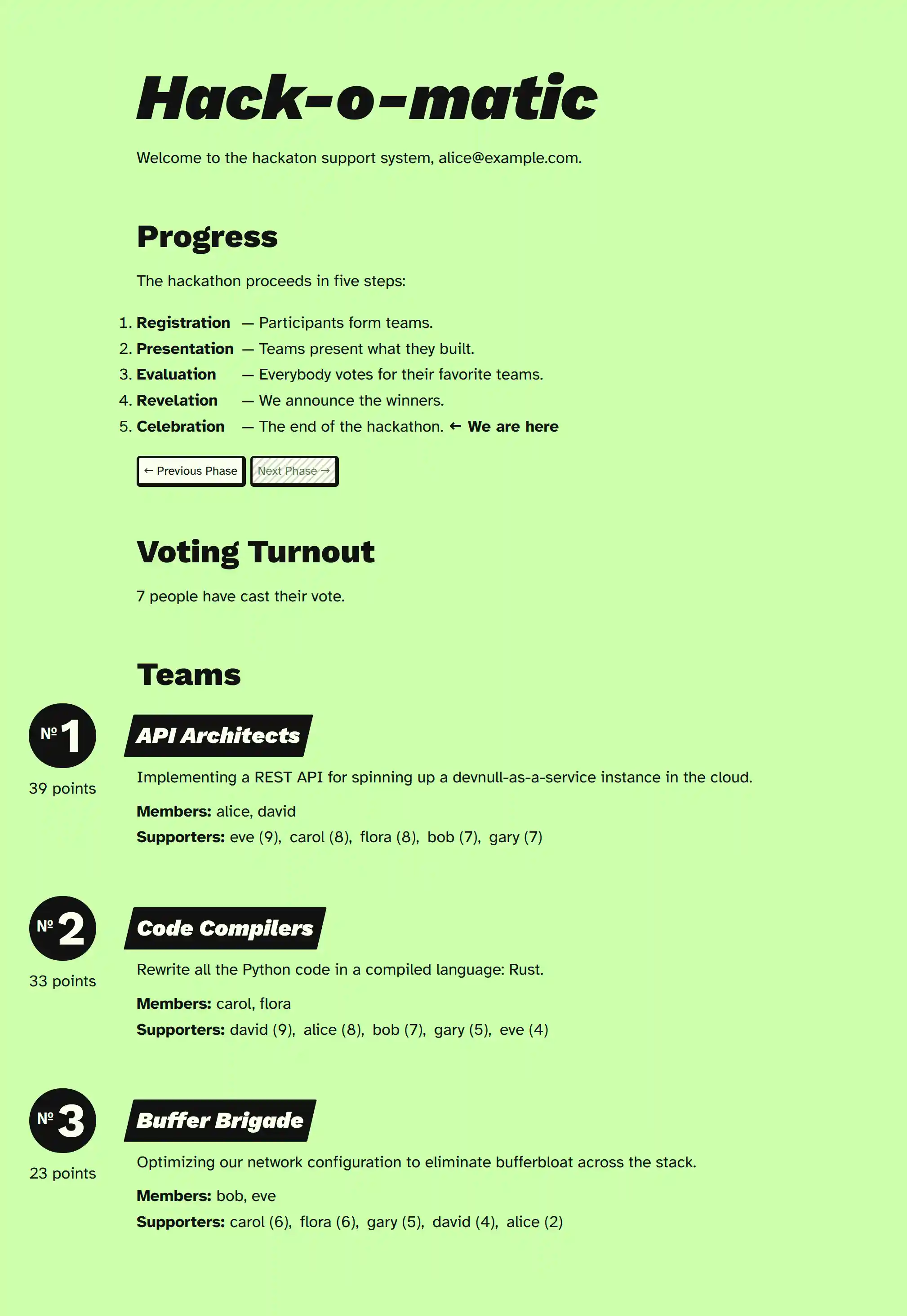 Celebration screenshot