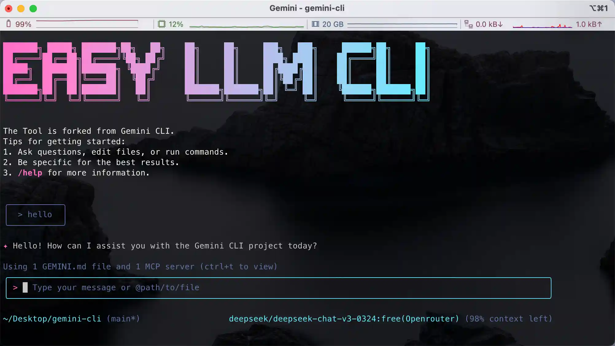 Easy LLM CLI Screenshot