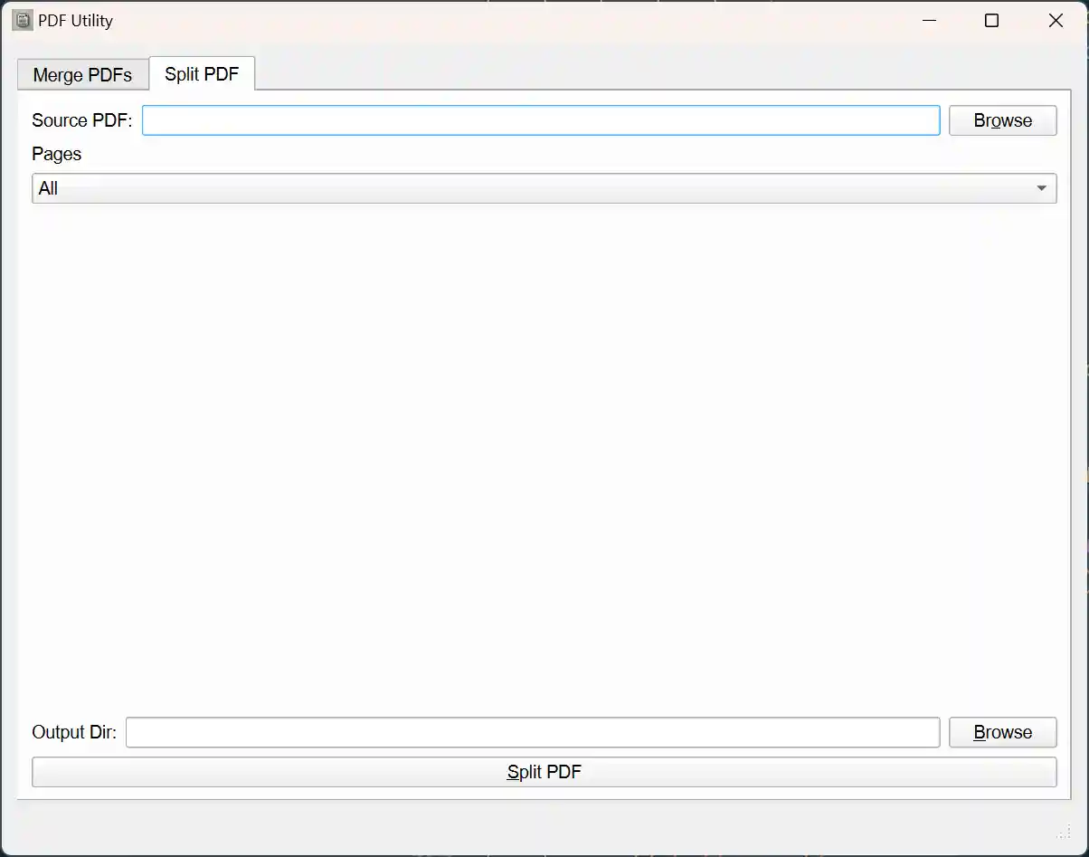Split PDF UI