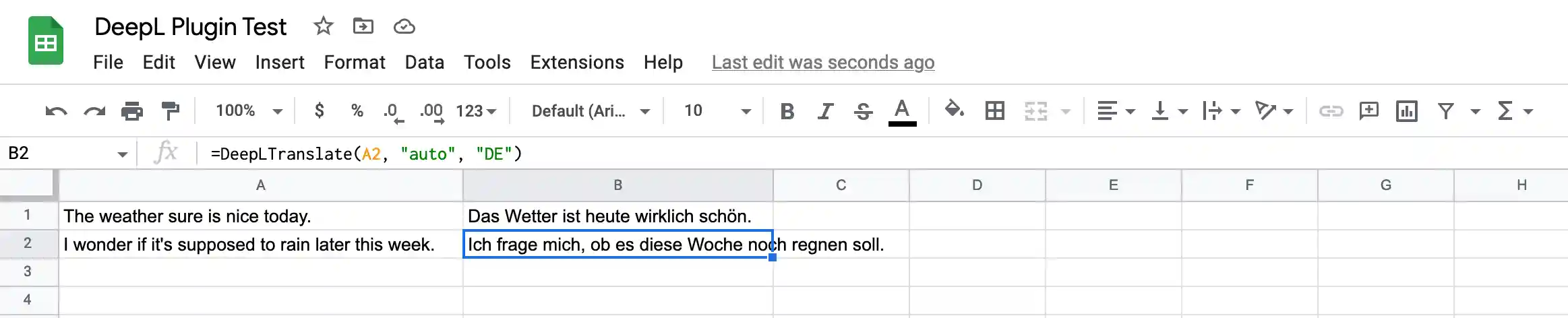 Translating the second cell