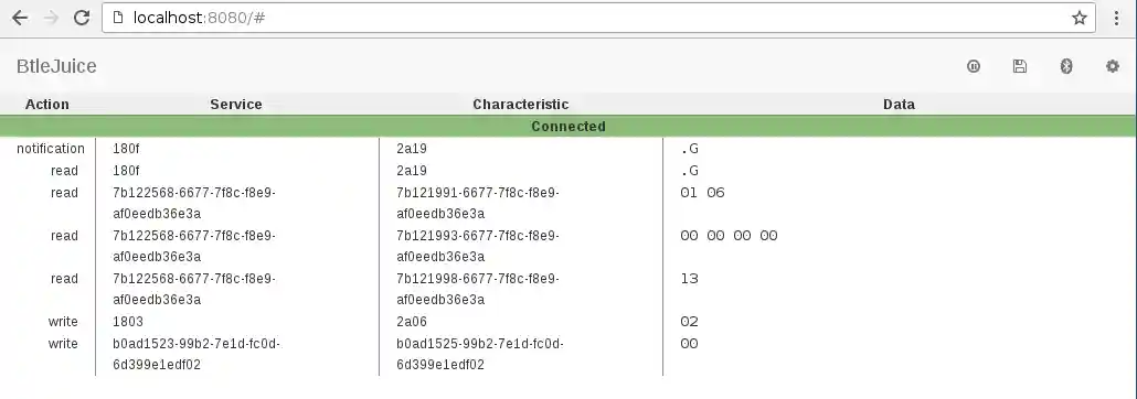 BtleJuice Target Selection Popup