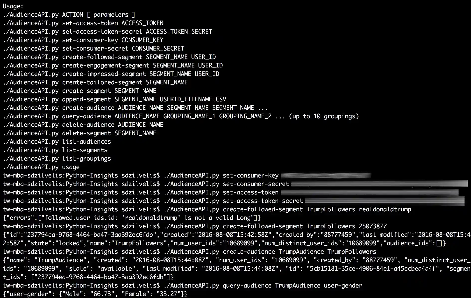 Audience API Demo Pic