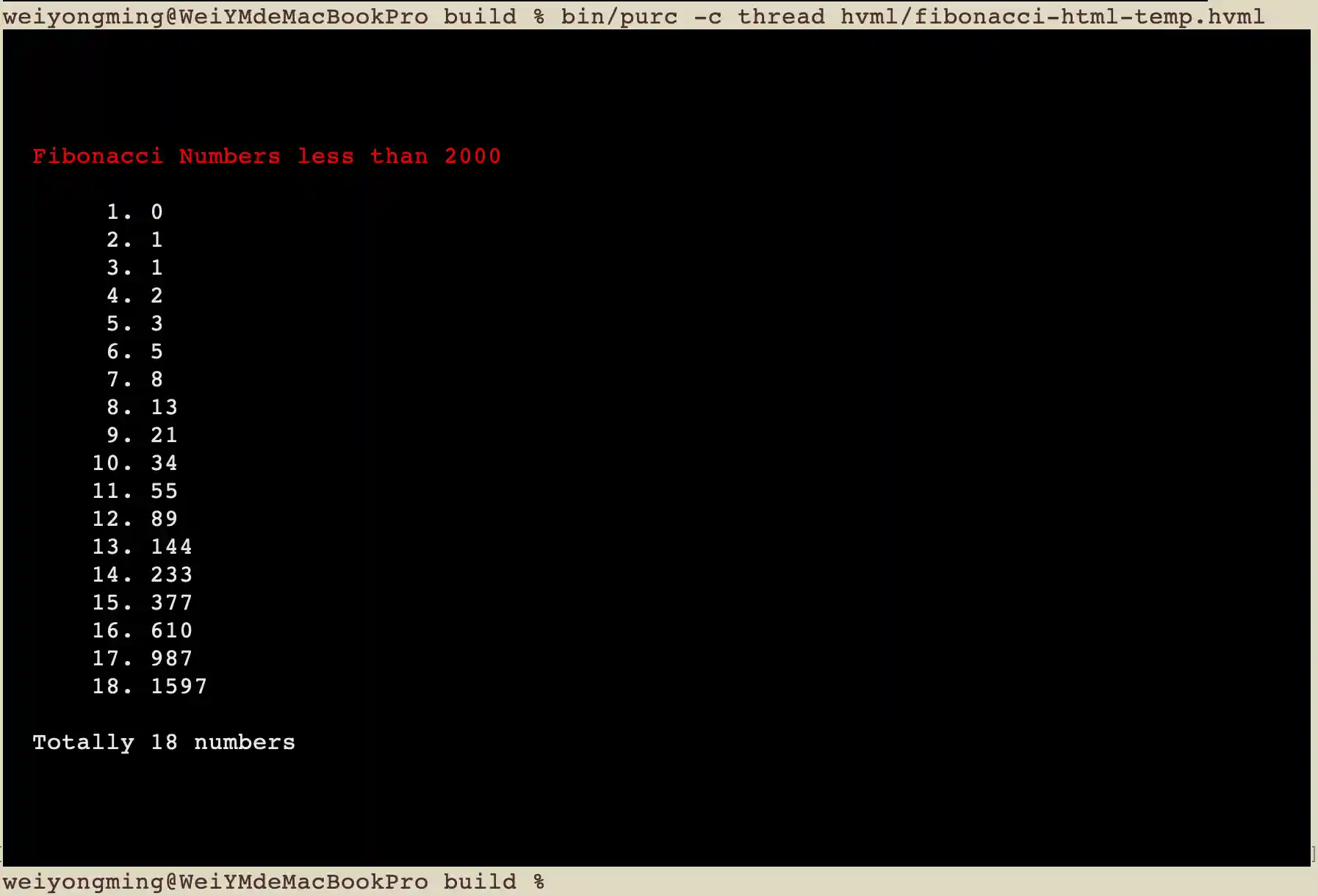 Fibonacci Numbers in Foil