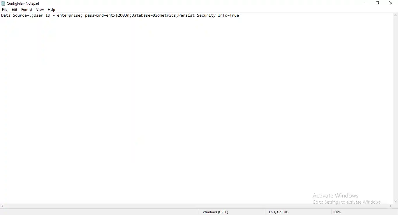 Add connection string