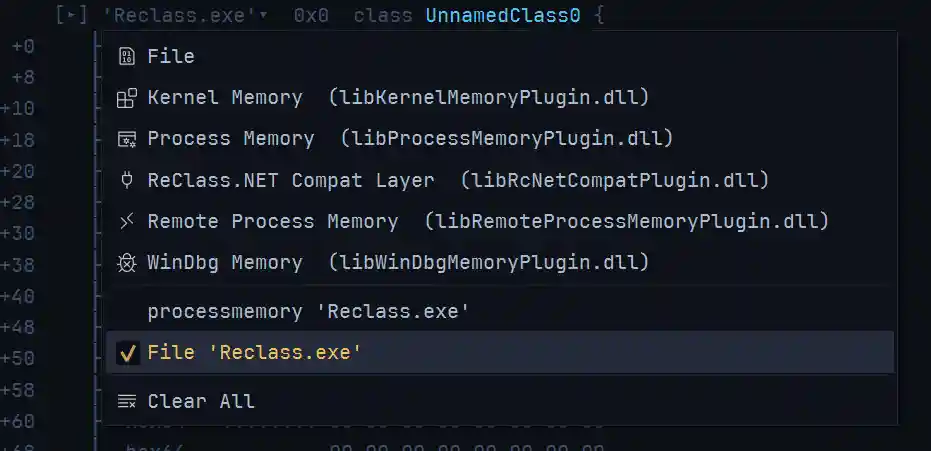 Data source picker with saved sources