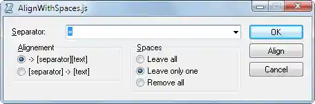 Screenshot: alignWithSpaces.js