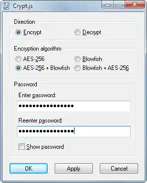 Screenshot: crypt.js