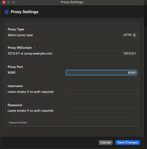 Proxy Settings macOS
