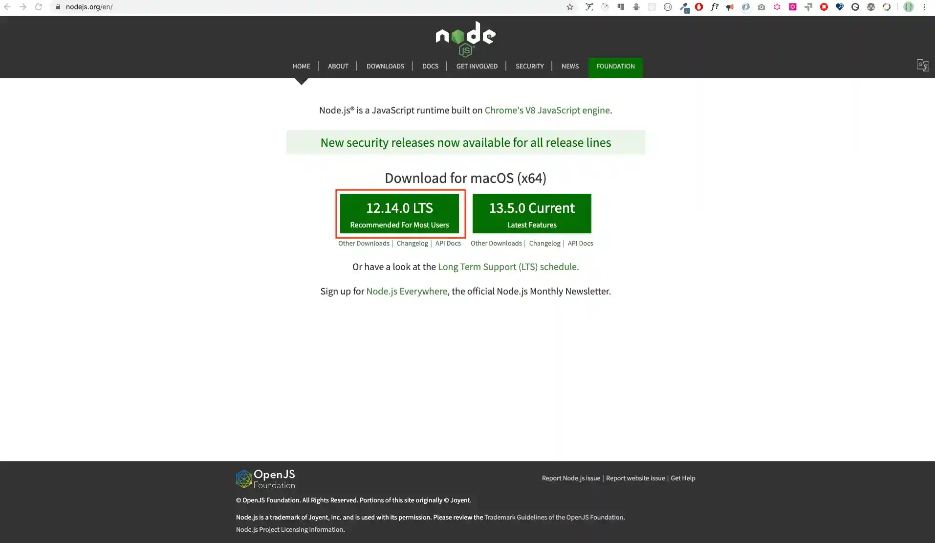 Node download