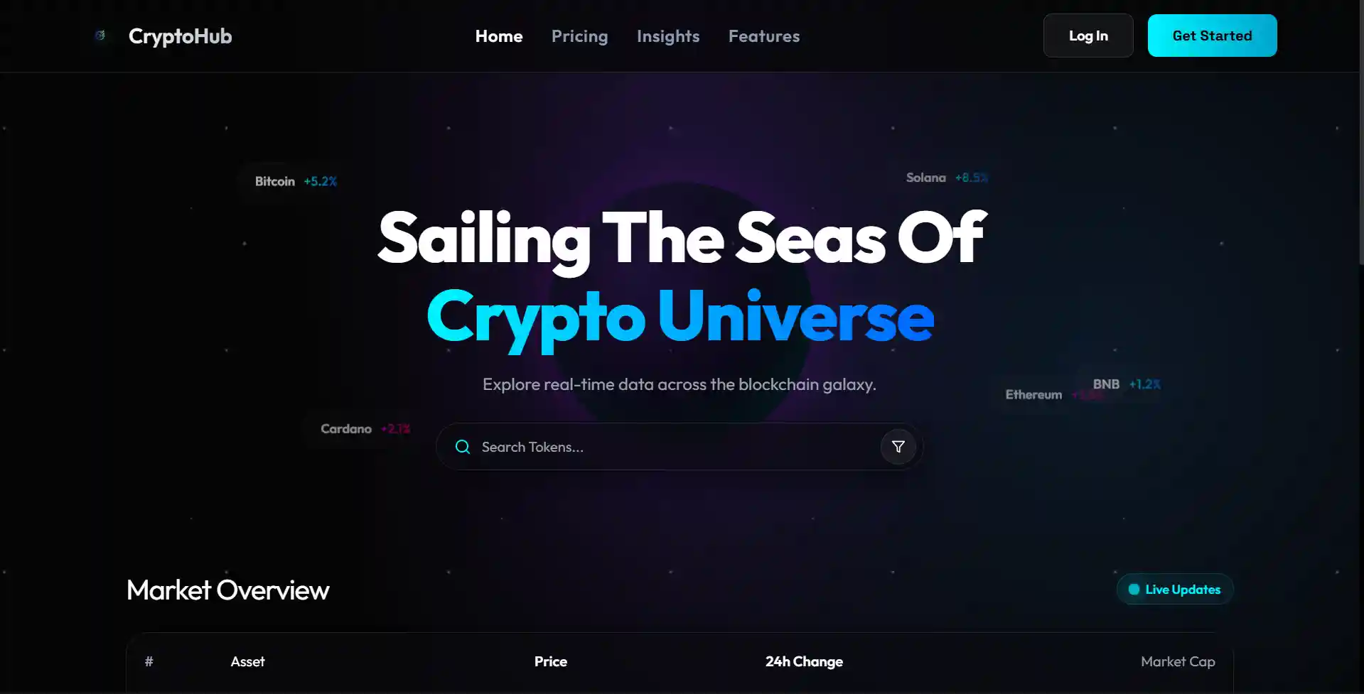 CryptoHub Dashboard Preview