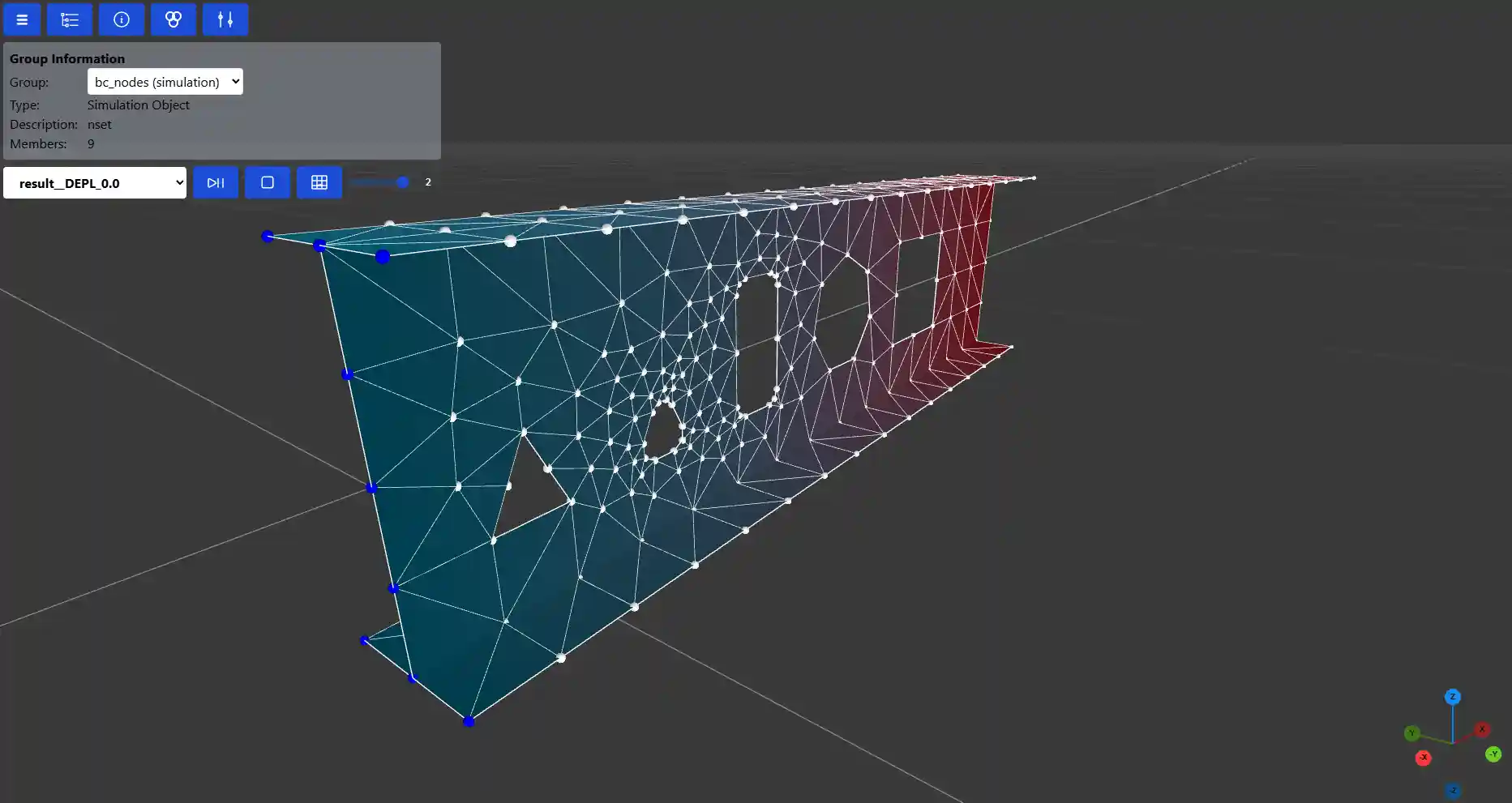 Code Aster (jupyter) results