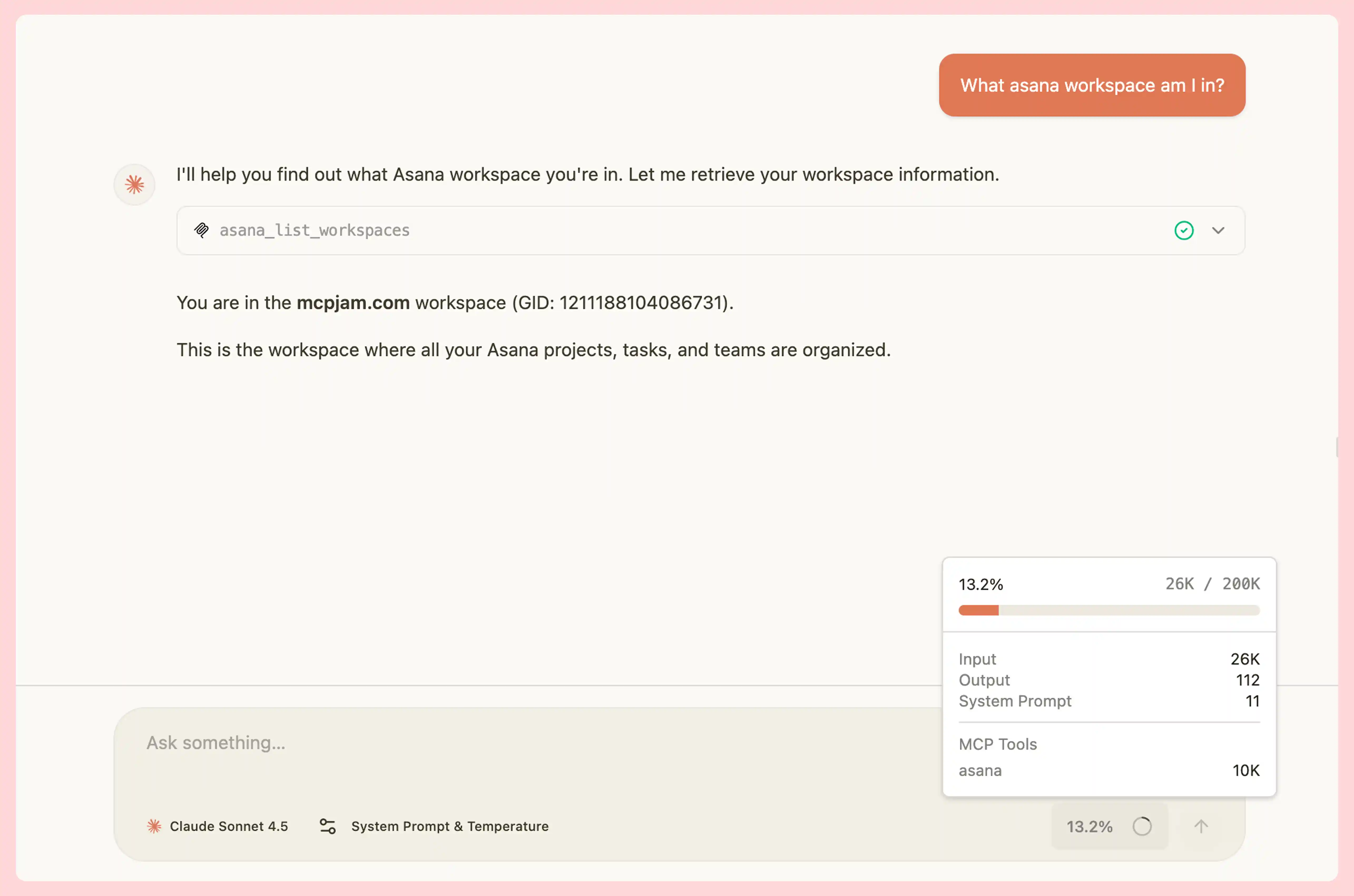 MCPJam LLM playground