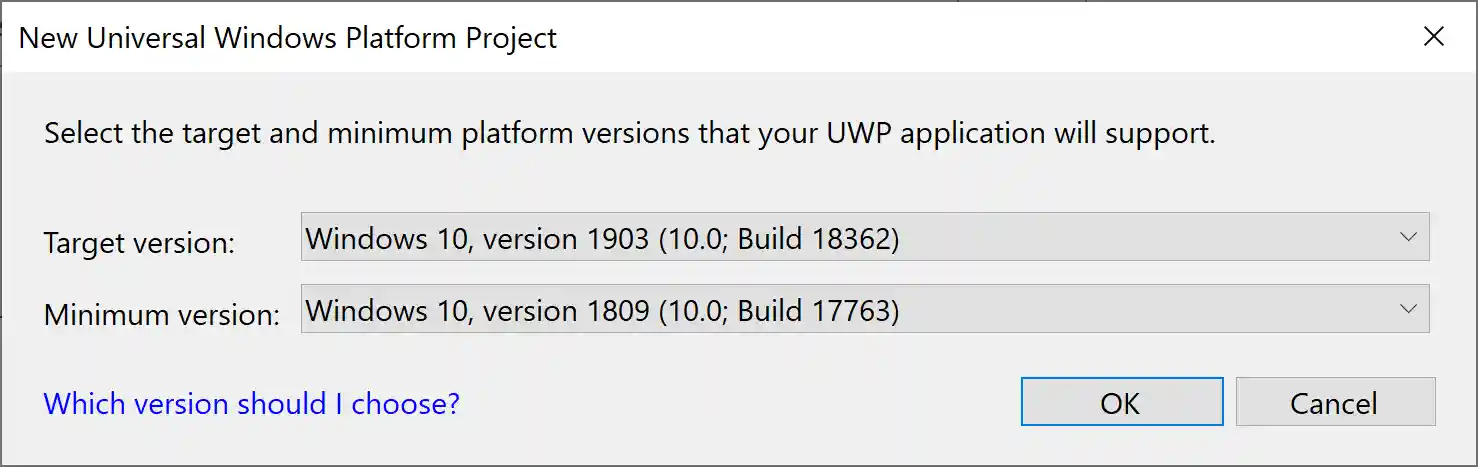 Windows SDK Selection
