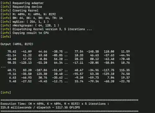 matmul example output