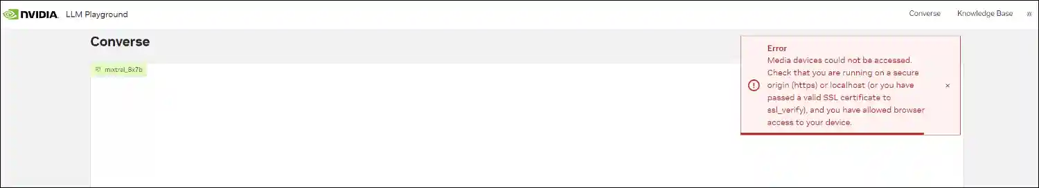 Media device access error window.