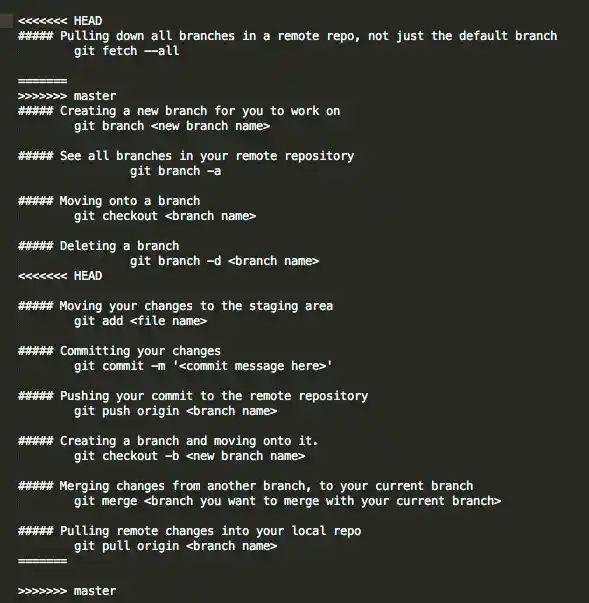 git merge conflict example