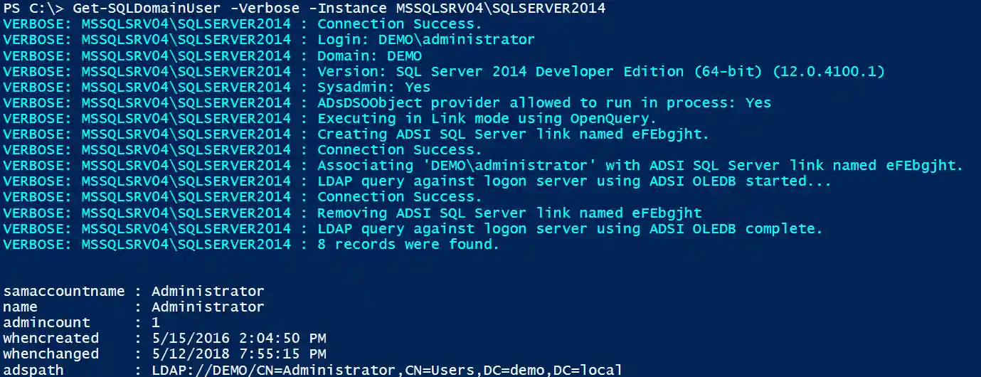 ADSQueryLinkedServer