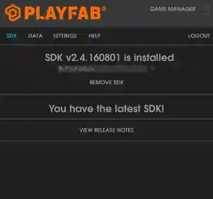 View the current SDK and upgrade to the latest SDK. EditorExtensions_SKDs