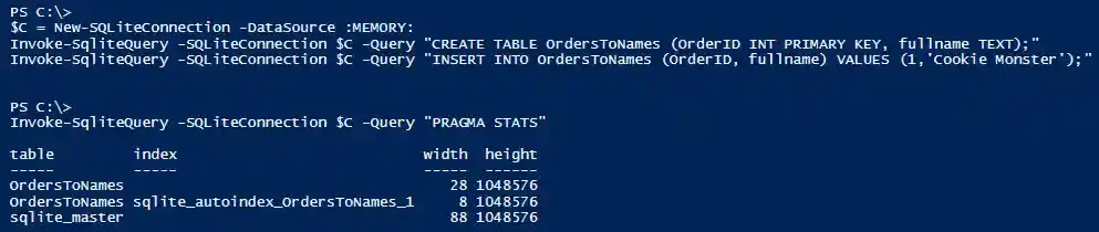Create a SQLite connection, use it