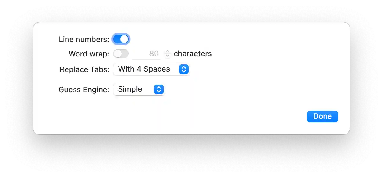syntax highlighting settings
