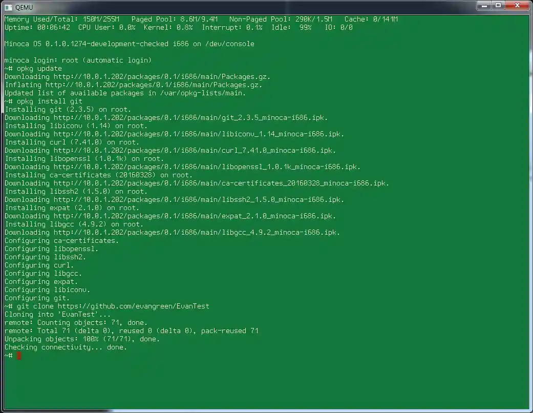 Installing Git on Minoca OS